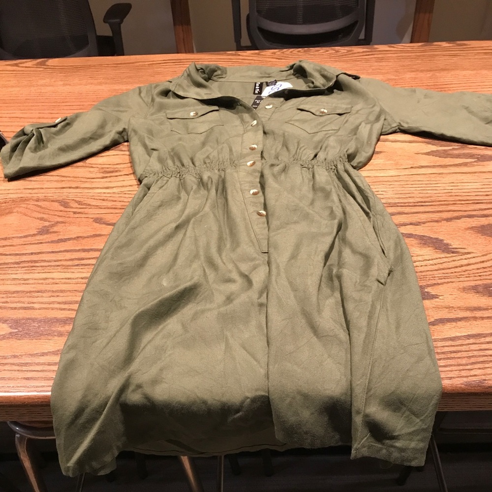 Brand new olive green button up